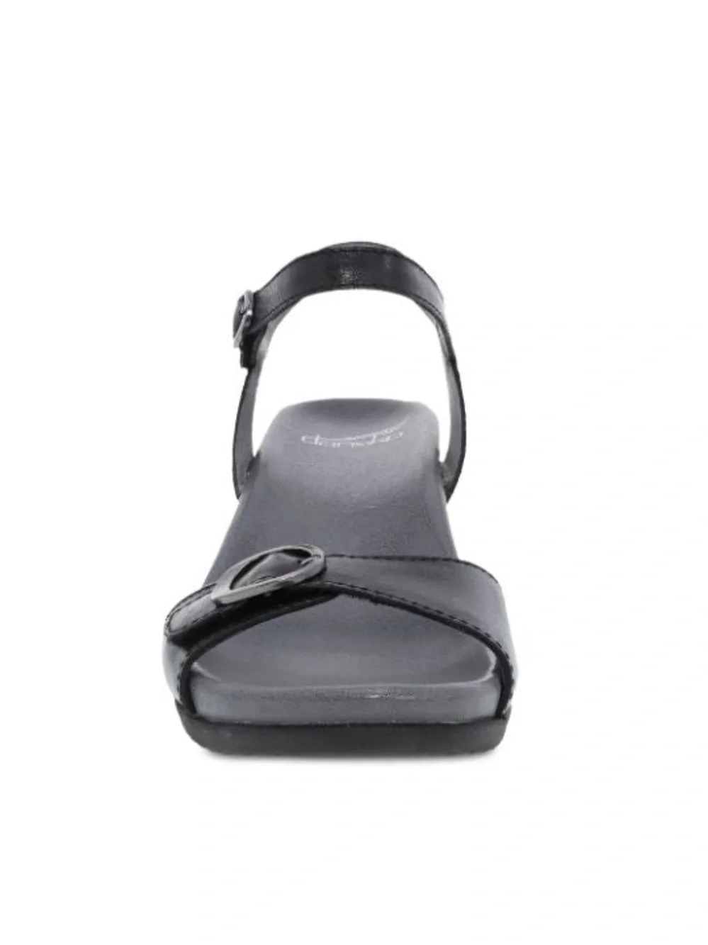 NWT Dansko Arielle Glazed Leather Kid Black Leather Wedge Sandals Comfort Shoes
